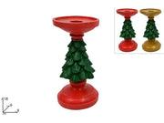 NATALE PORTACANDELE 17.5C ALBERO 2 COLORI 2ESSE
