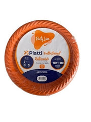 PARTYLINE PIATTI FRUTTA 25PZ RIUT.ARANC.
