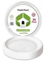 MANU PIATTO PIANO 20PZ RIUTILIZZABILI