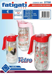 BROCCA VETRO DECORATA 1600ML 37708