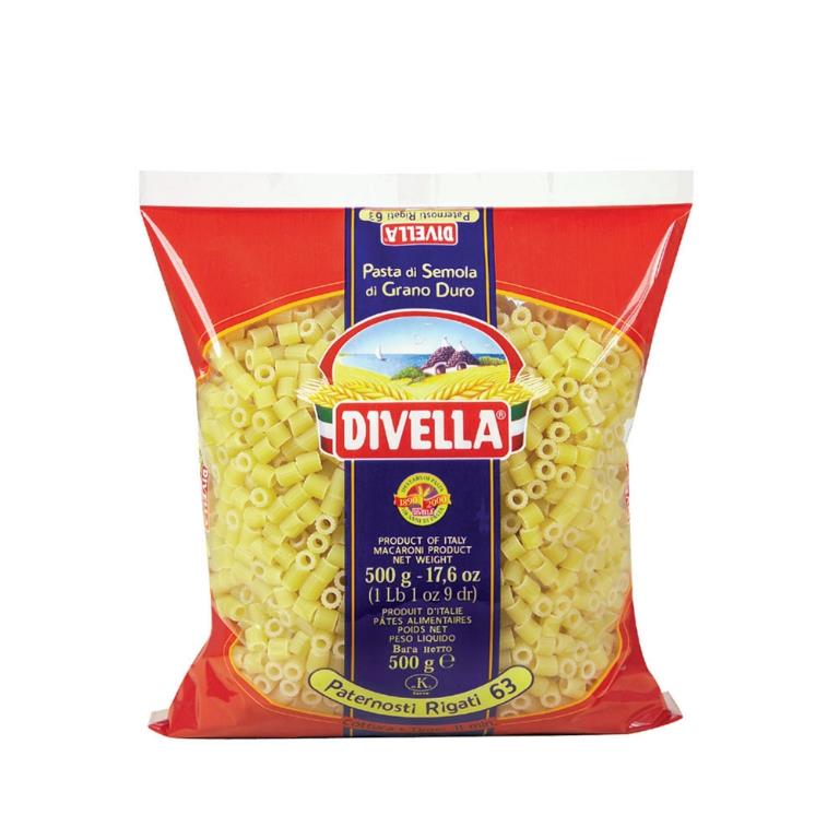 DIVELLA PASTA 500G N.63 PATERNOSTI RIGATI