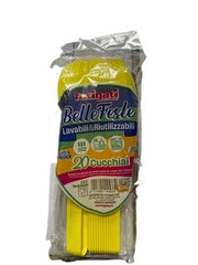 CUCCHIAI 20PZ RIUTILIZZABILI GIALLI