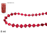 NATALE CATENA DIAMANTE DECORATIVA 6M ROSSO IN BOX PVC3A6MS163/R 2ESSE