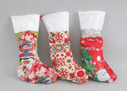 NATALE CALZA PANNO CM.50 FASCIA BIANCA NATALE BABBO 3 MOD.ASS. AC-14537 E.NATALE