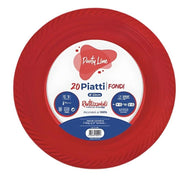 PARTY LINE PIATTI RIUT. 20PZ FONDO ROSSO