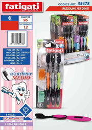 SPAZZOLINO DENTI CARBONE 3PZ 354788